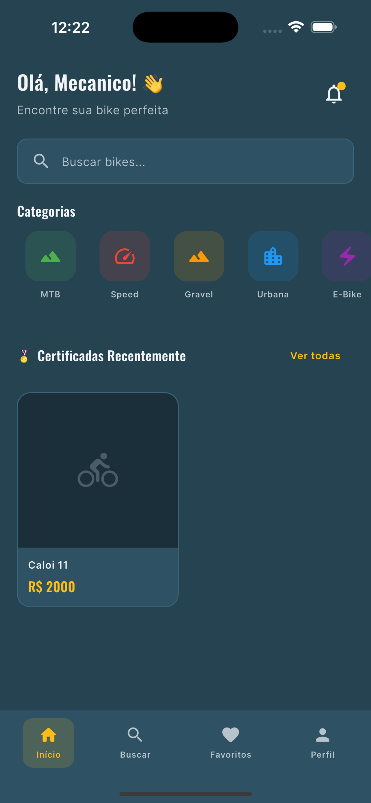 Pedalier App - Categorias